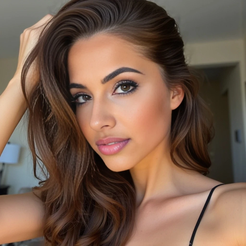 Great — for Amara Velle’s OnlyFans appearance, we’re creating a premium, fantasy-rich girl who appeals to high-paying subscribers, sugar daddy types, luxury lovers, and high-value simps. She should feel untouchable but inviting — think the woman they wish they could afford in real life.

Here’s her signature look on OnlyFans:

⸻

✨ Amara Velle’s OnlyFans Appearance:

🧬 Facial Features:
	•	Face Shape: Soft oval with high cheekbones and a slight cat-eye lift
	•	Eyes: Almond-shaped with hazel or icy blue tones, enhanced with lashes and subtle shimmer
	•	Lips: Full, pouty lips with a soft gloss or deep nude lipstick — kissable, seductive
	•	Nose: Refined and elegant — a balance of natural beauty and subtle enhancement
	•	Brows: Sculpted and arched, giving a “femme fatale” vibe
	•	Expression: Coy and confident — she knows she’s expensive

⸻

💇🏽‍♀️ Hair:
	•	Color: Either:
	•	Rich brunette with subtle caramel balayage (main persona)
	•	OR platinum blonde or jet black for alt-style testing
	•	Style: Long, silky, often styled in bombshell waves or a sleek high ponytail
	•	Hairline: Clean and feminine, always camera-ready

⸻

👙 Wardrobe:
	•	Primary Style: Luxury lingerie (Agent Provocateur vibes), silk robes, garter belts, thigh highs, barely-there sets
	•	Themes:
	•	High fashion editorial + sensual
	•	Rich vacation looks (poolside, yacht, marble bathrooms)
	•	Clean girl luxury (minimalist tones, gold jewelry, soft lighting)
	•	Soft BDSM or dominatrix-lite (latex, leather, collars for themed sets)
	•	Colors: Black, white, blush, champagne, emerald, deep red — always luxe

⸻

🖼️ Photo Style / Vibe:
	•	Cinematic lighting with high-glam shadows
	•	Creamy, softened filters that still show detail
	•	Occasional raw moments (messy hair, no-makeup mornings, “you caught me” selfies) to add intimacy
	•	Props: velvet couches, champagne glasses, candles, skyline backdrops, steamy mirrors

⸻

🔥 Body Language & Expression:
	•	Slow confidence, not try-hard thirst traps
	•	Direct eye contact, biting lips, subtle smirks
	•	Body slightly turned, accentuating curves
	•	Finger in mouth, or tugging on lingerie — soft tease > hard porn

⸻
