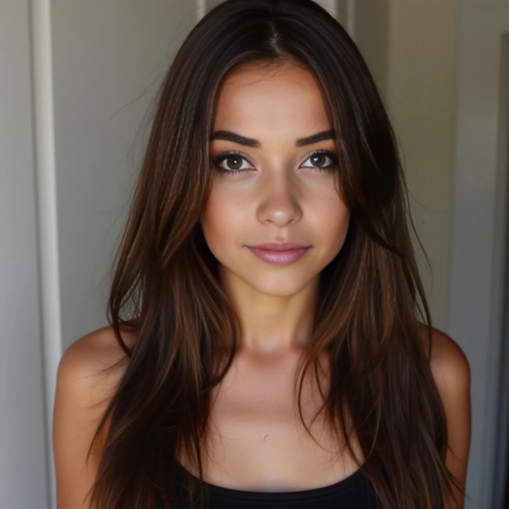 slim thick with brunette hair and light green eyes