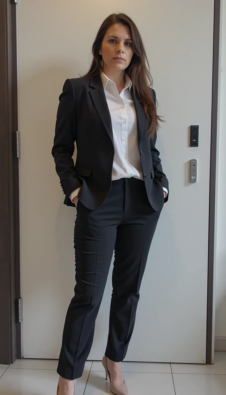 A full body shot photo size 12   professional   Office casual outfit
  