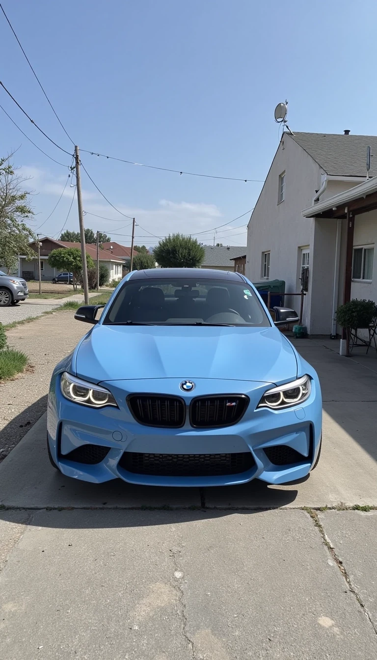 CSTMDL - car specifically a BMW M2 2024 in colour: baby blue. 