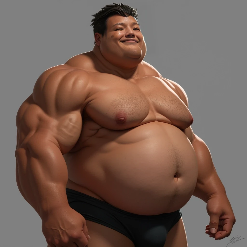  some muscular body, large breast and large hips