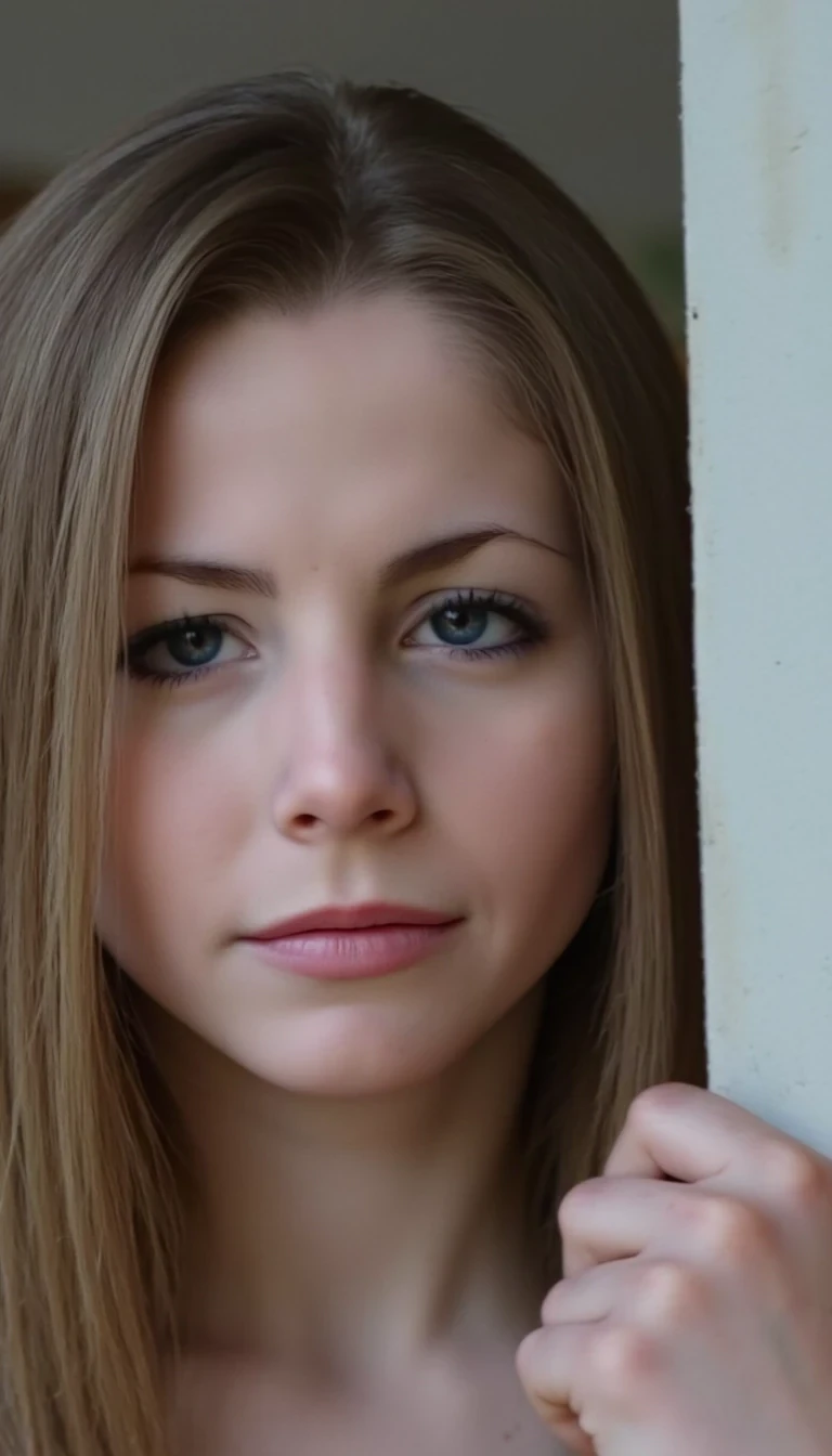 Skinny young girl CSTMDL, emotional look on her face