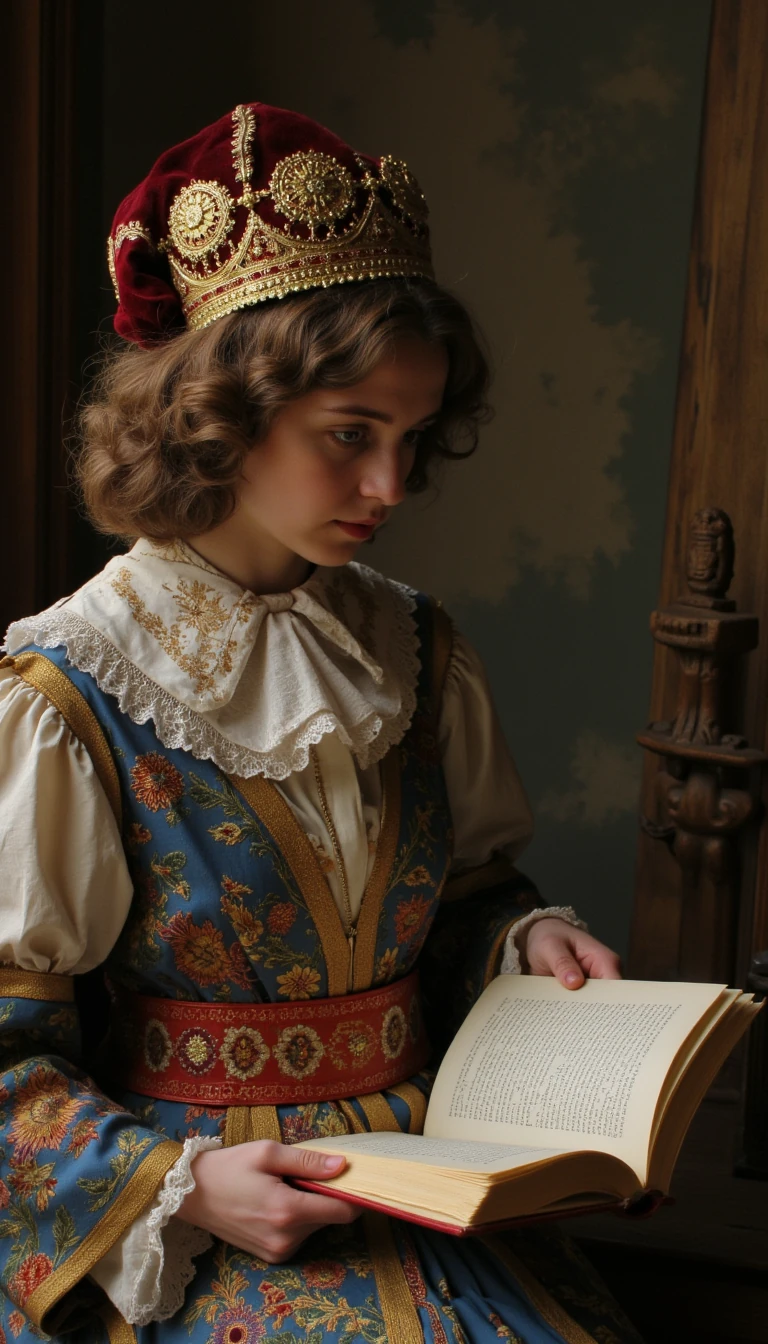 our model reading a book