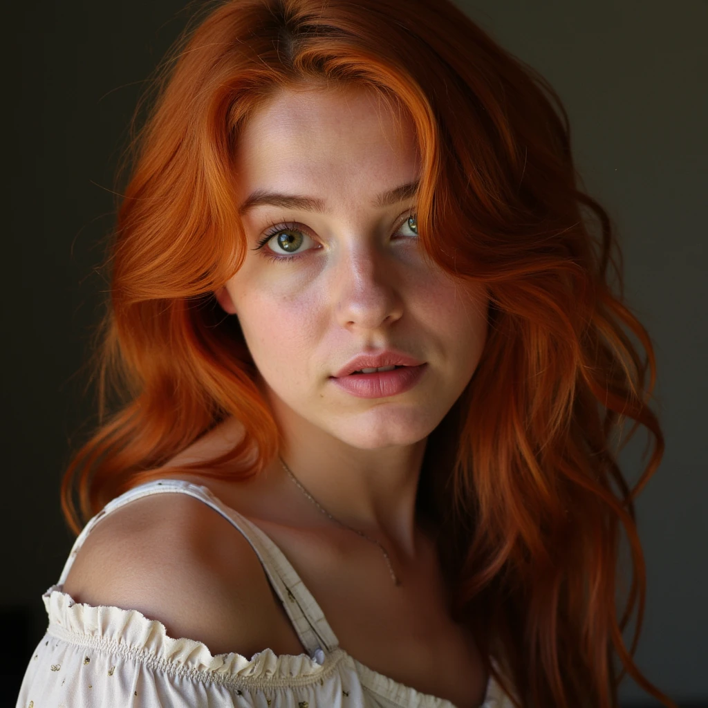 Portrait of a young women red hair 