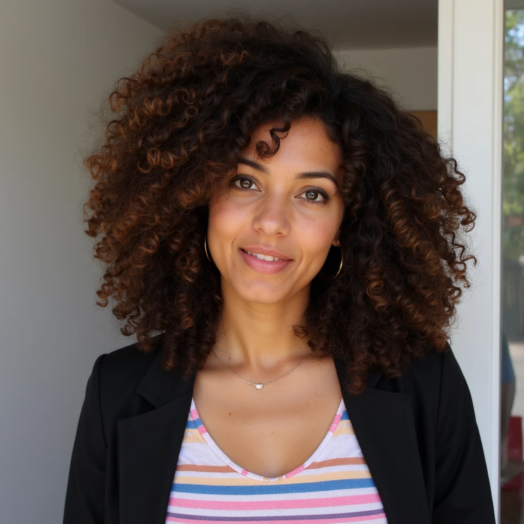 Arab woman with curly hair in her 20s