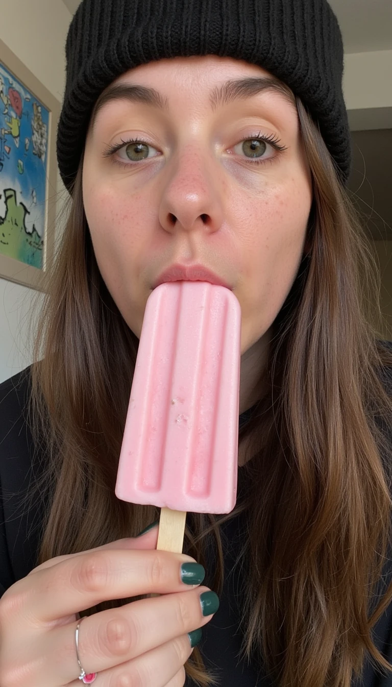 photo of CSTMDL, sucking on popsicle