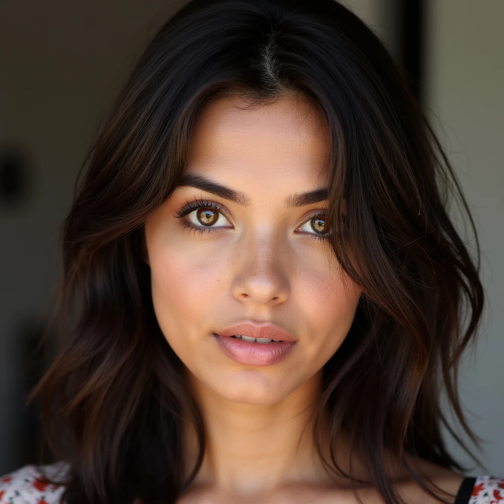An attractive asiatic brunette woman in her 20s with
brown eyes