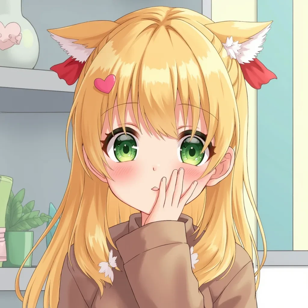 Blonde Hair, green eyes, cute, 