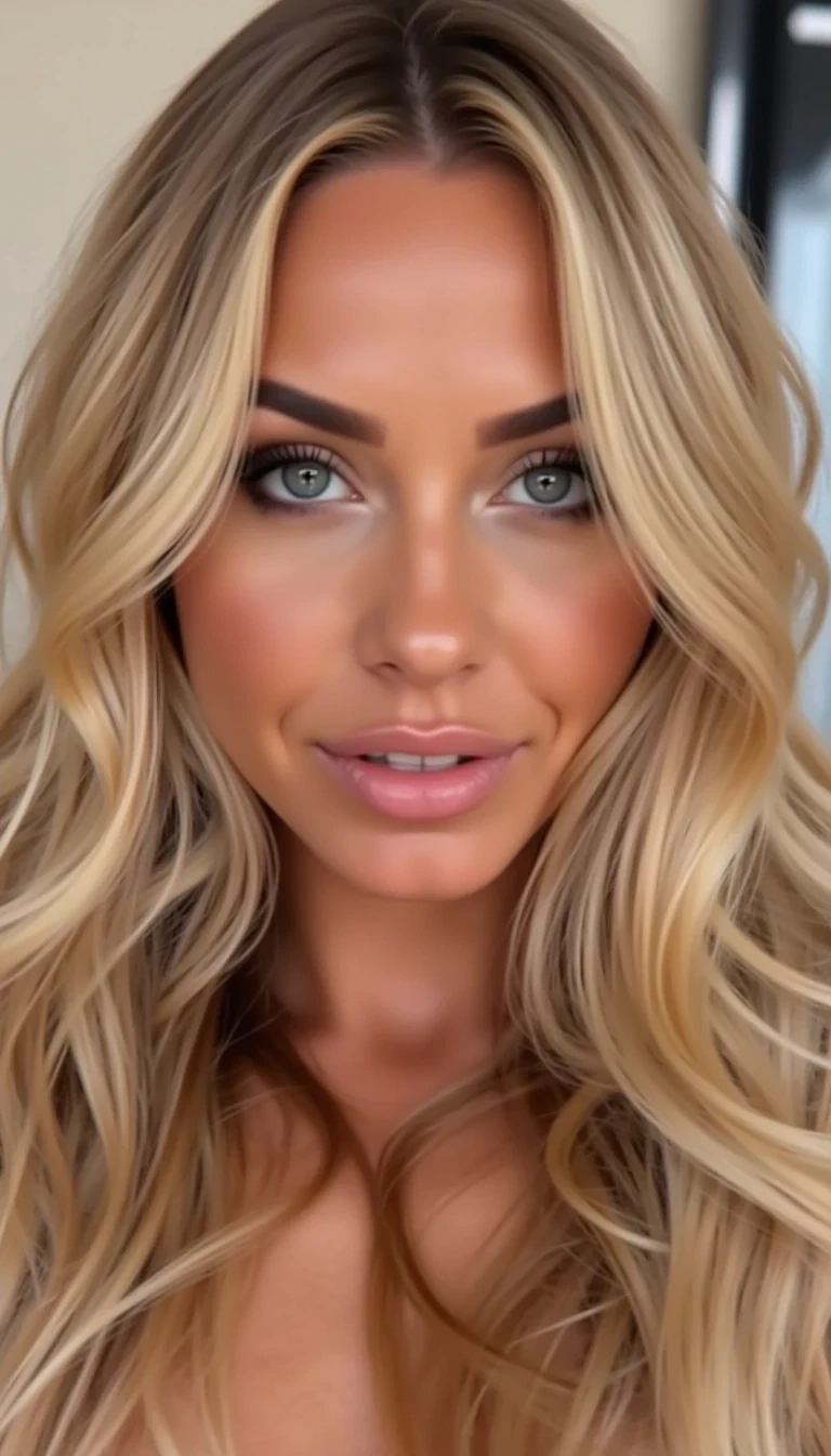 CSTMDL with blonde hair wearing sexy lingerie