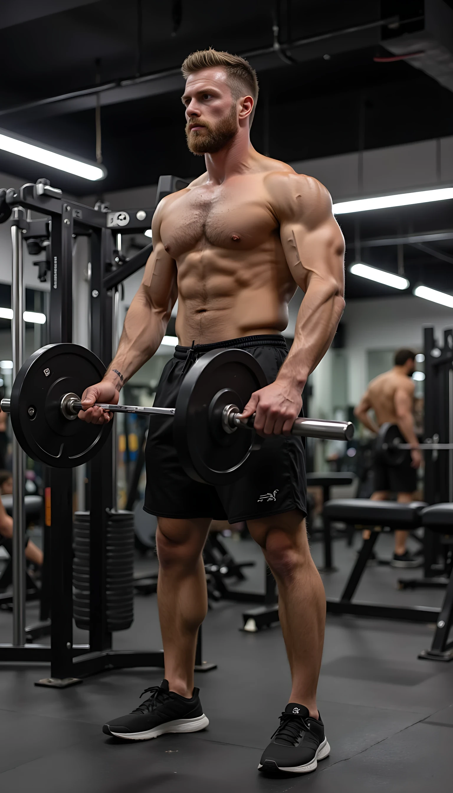 photo of fit man CSTMDL in gym