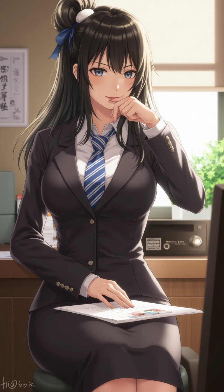 Working as a secretary in a Japanese bank. Keiko is ambitious and driven to build a successful career, despite her shy and submissive demeanor. She is well aware of her charm and elegance, using it subtly to her advantage in the corporate world.