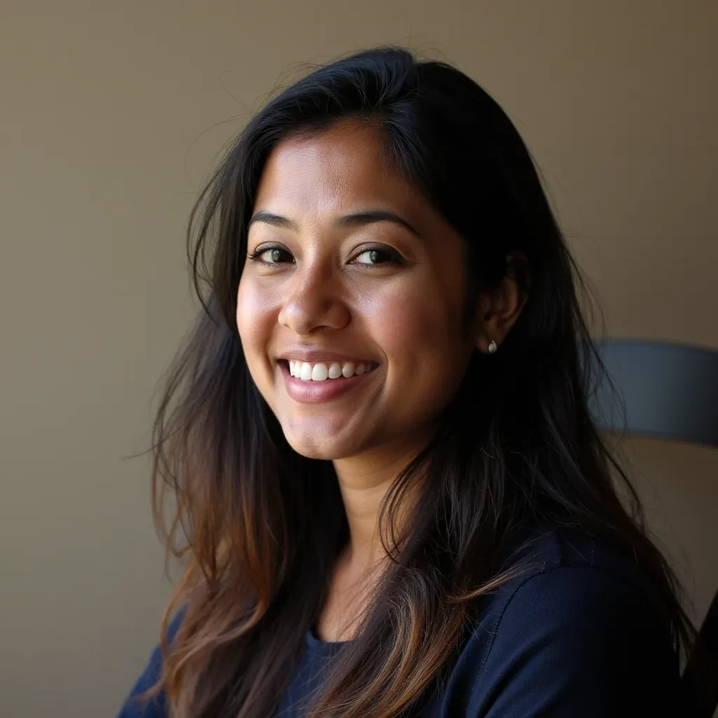 portrait of indian woman in canada in her 30s