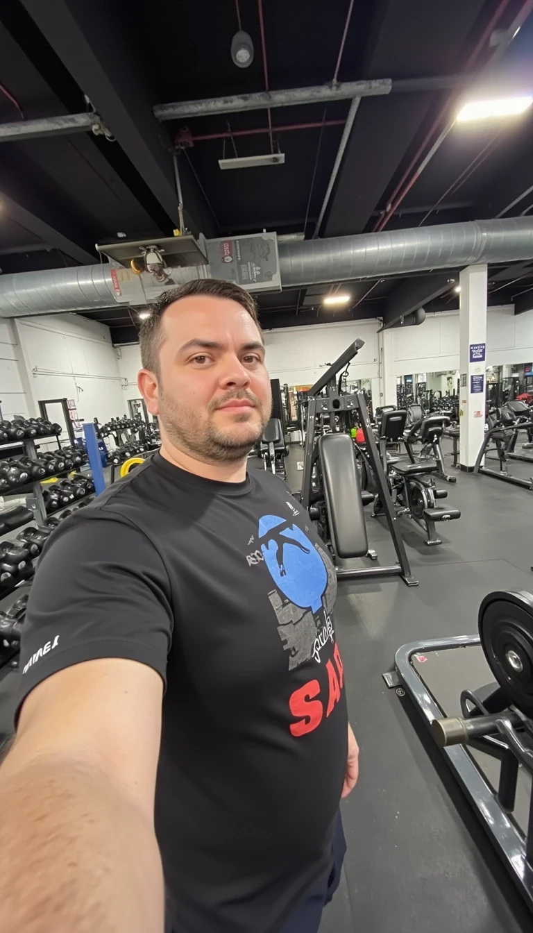 photo of fit man CSTMDL in gym