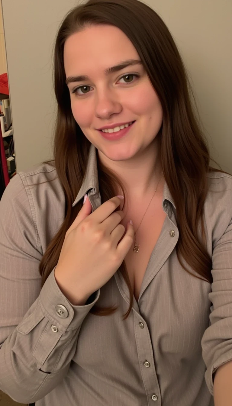 photo of woman CSTMDL, Saffire Rose in a sexy shirt