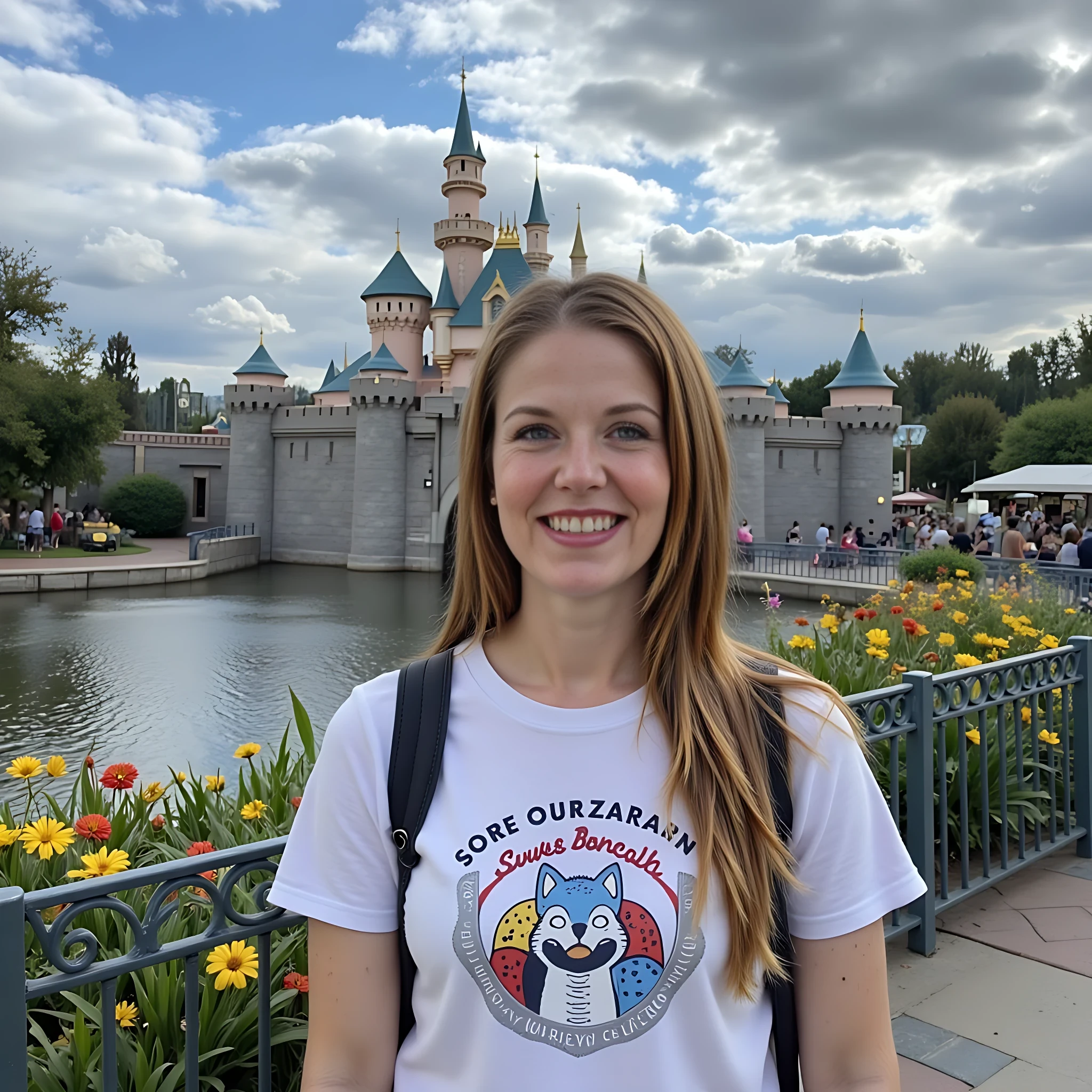 iphone portrait of CSTMDL woman at Disneyland 