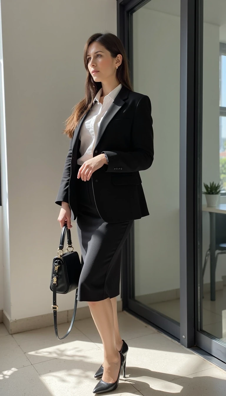 A full body shot photo size 12   professional   Office casual dress
  