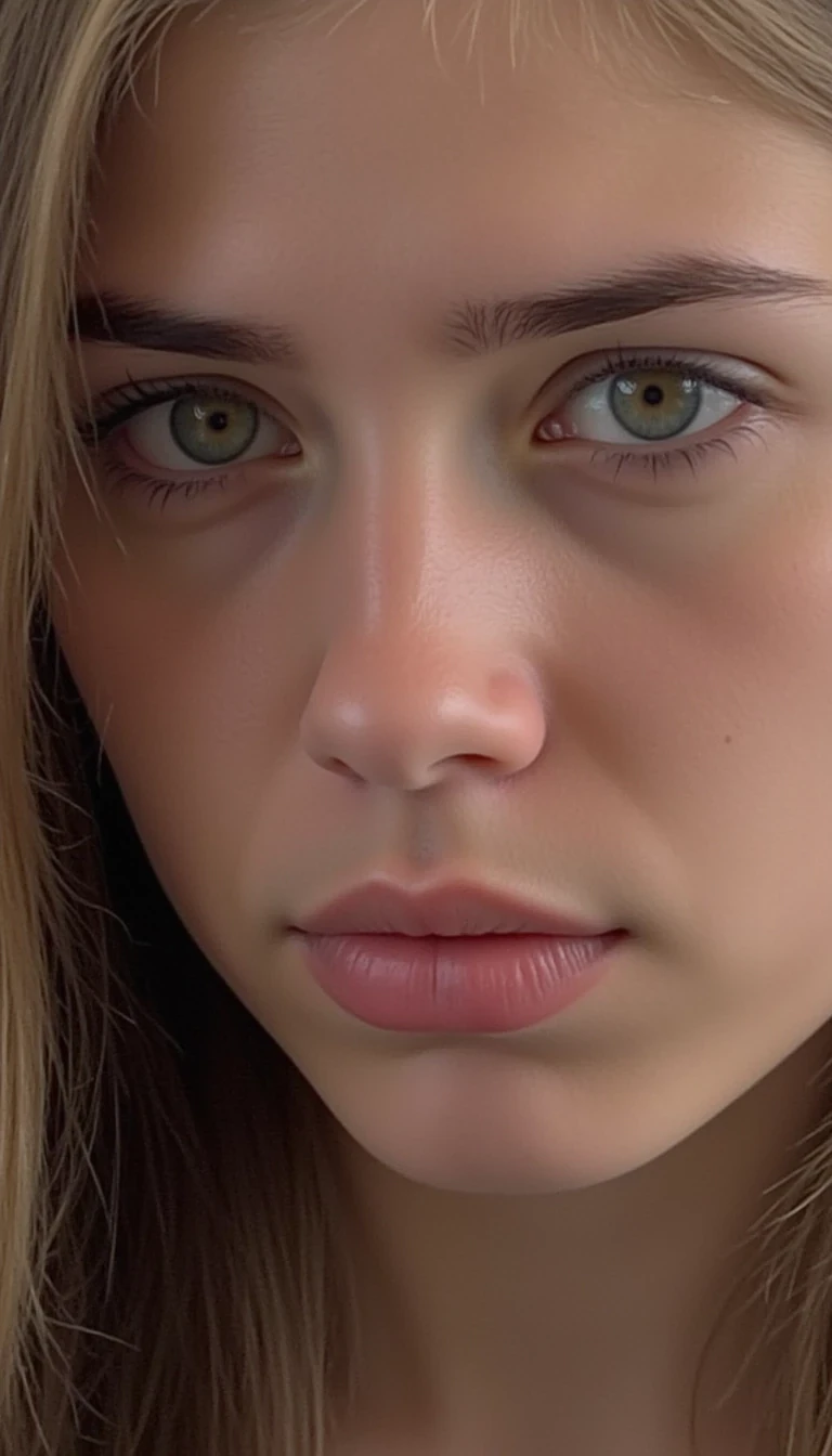 random photo from above the face, strictly follow facial features and be extremely strict on every detail of the face



