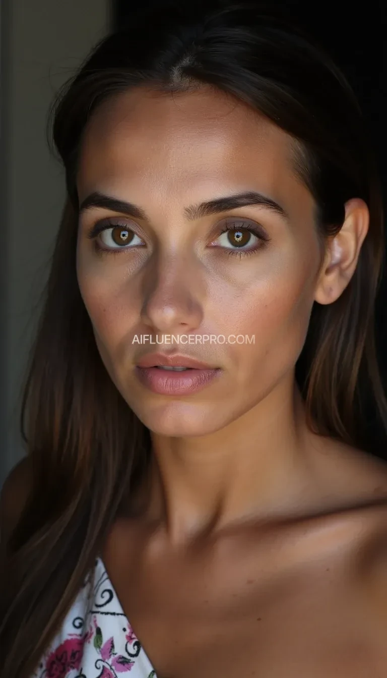 A head shot photo of an uzbek woman, petite, nude, semen on her face