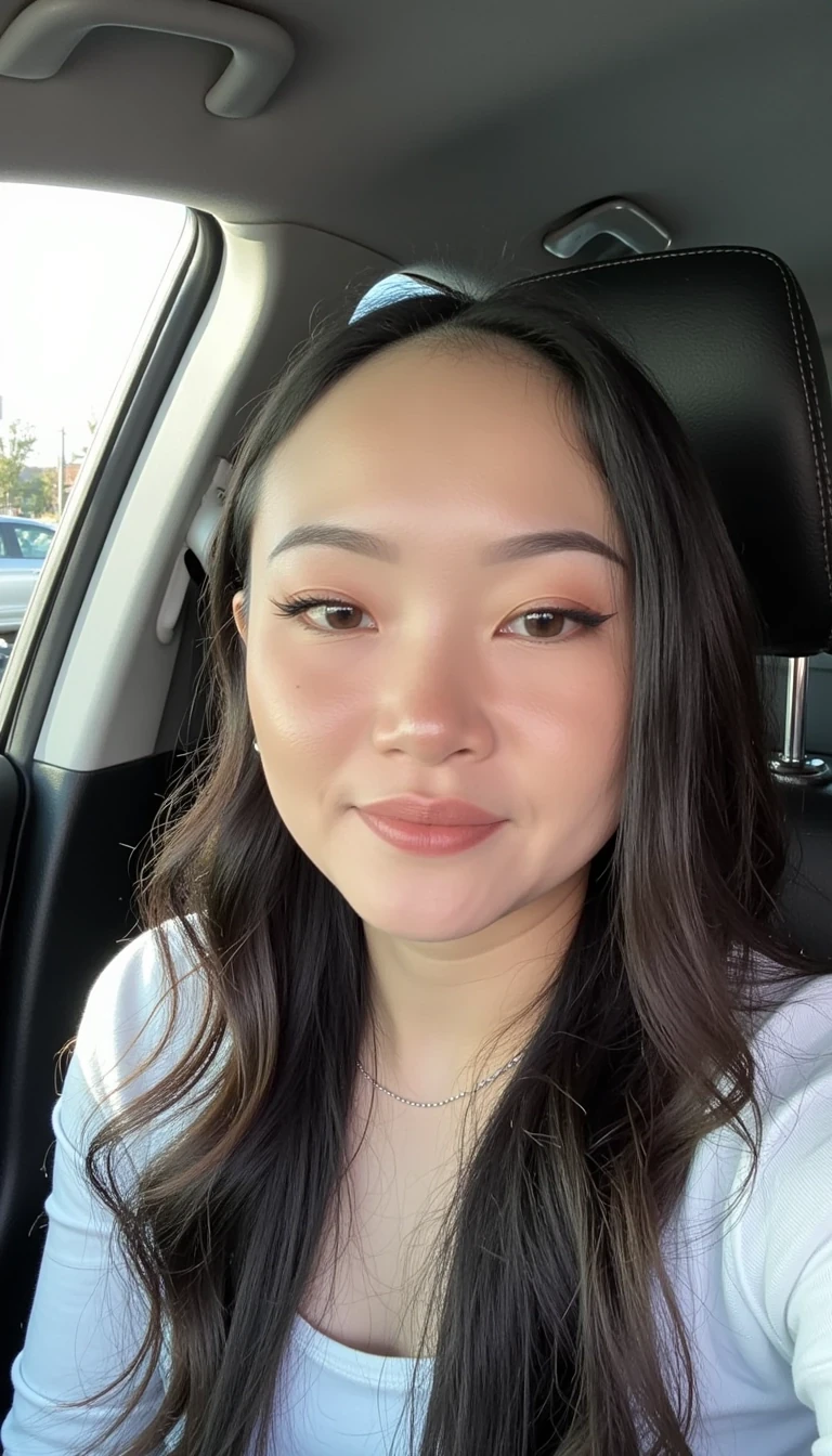photo of cute woman CSTMDL in a car