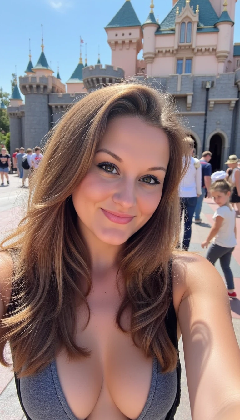 iphone portrait of CSTMDL woman at Disneyland 