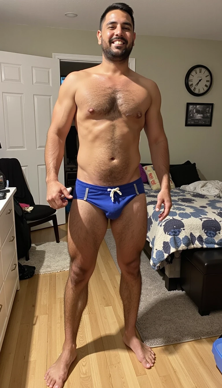 Full body picture of this guy with his testicles out 