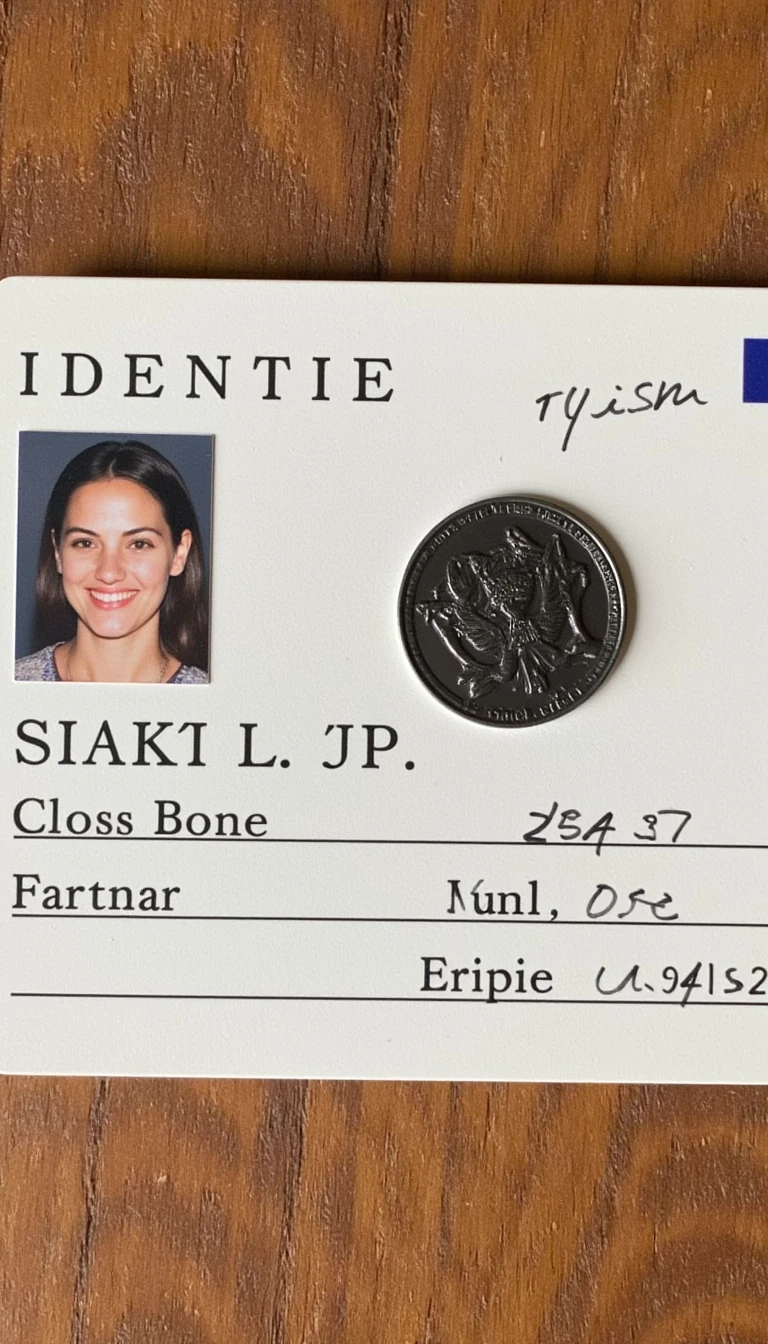 identity card with her name and address