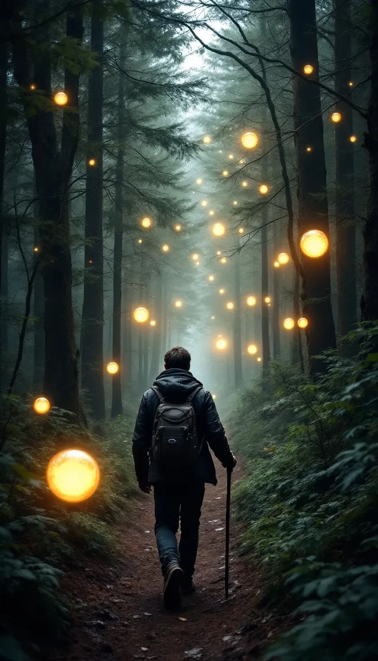 a man hiking through dense forest wearing a l y3qv9zphc8zrhlspytv3s9jj