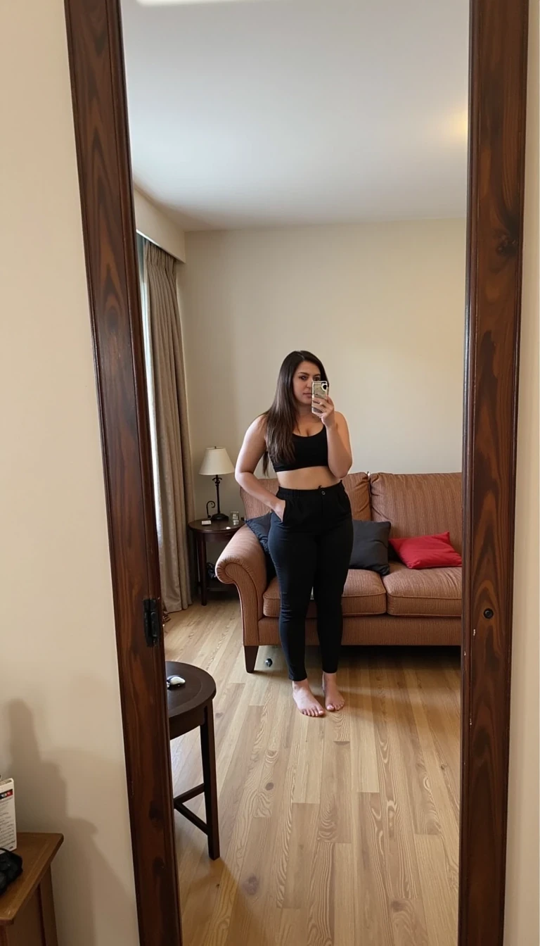 Fit CSTMDL SELFIE in hotel sofa