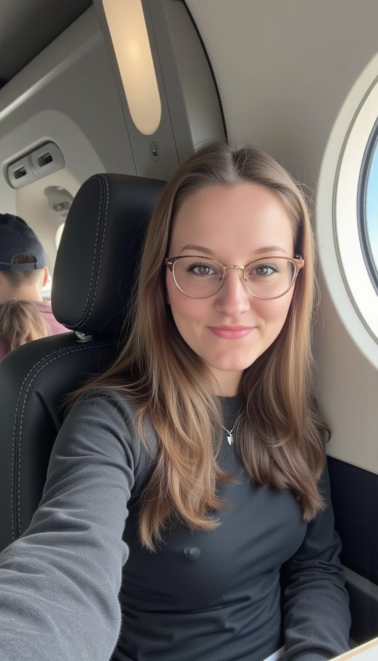 iphone portrait of woman CSTMDL selfie in a space shuttle