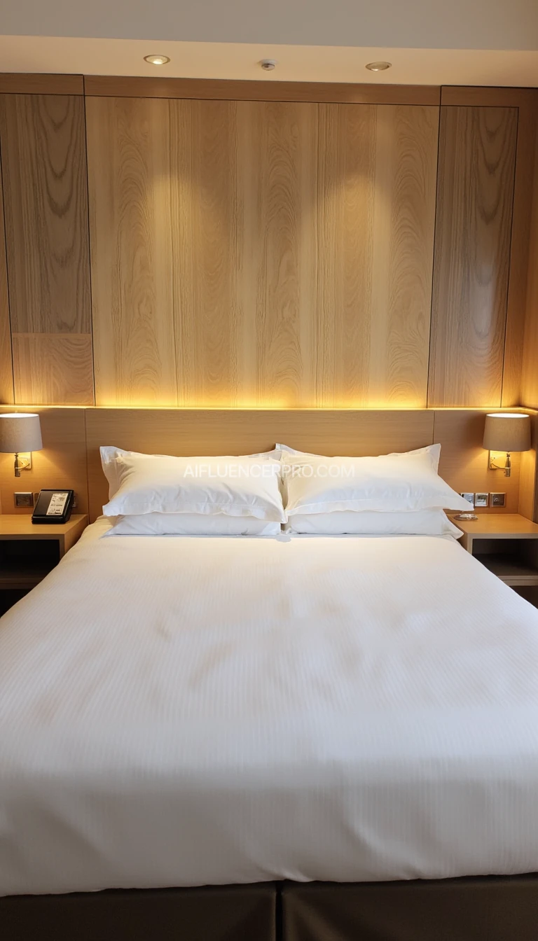 hotel room, headboard veneer panel