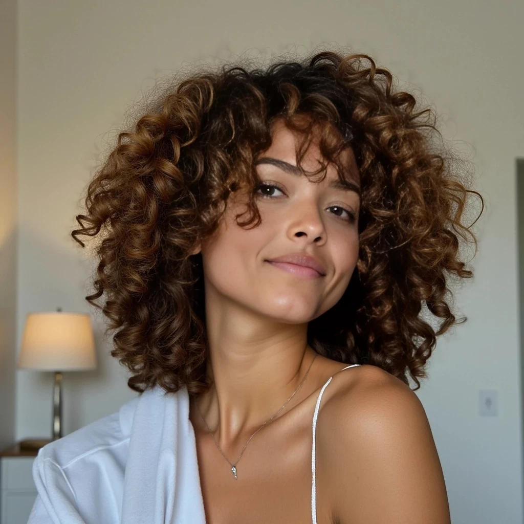 wild curly hair