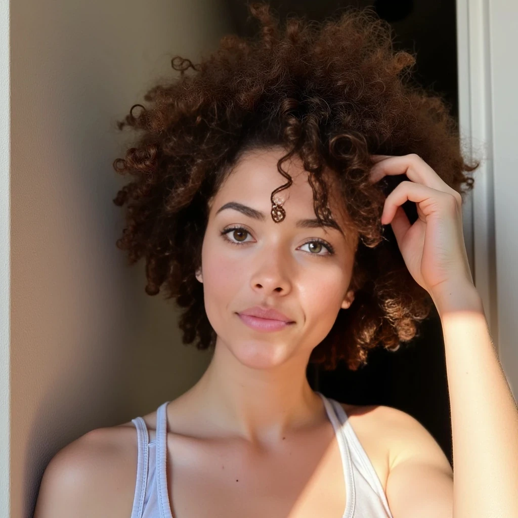 wild curly hair